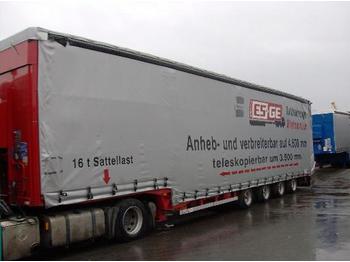 Gjysmë rimorkio me plan ngarkimi të ulët për transportimin e makinerive të rënda Dinkel 4-Achs-Tele-Sattelauflieger - MEGA: foto 1