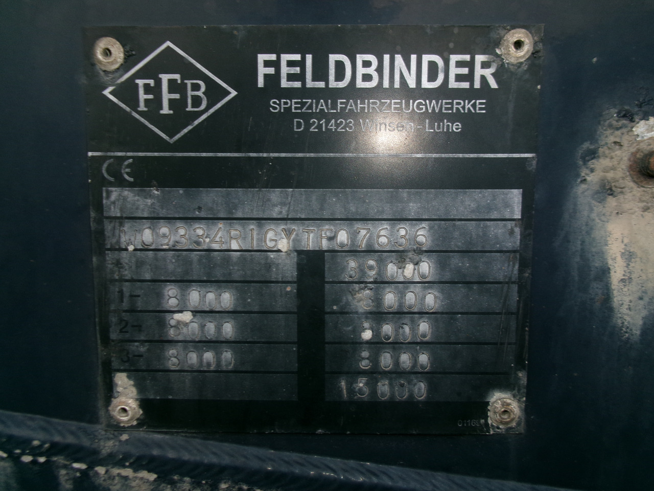 Gjysmë rimorkio me bot për transportimin e miellit Feldbinder Powder tank alu 38 m3 (tipping): foto 17