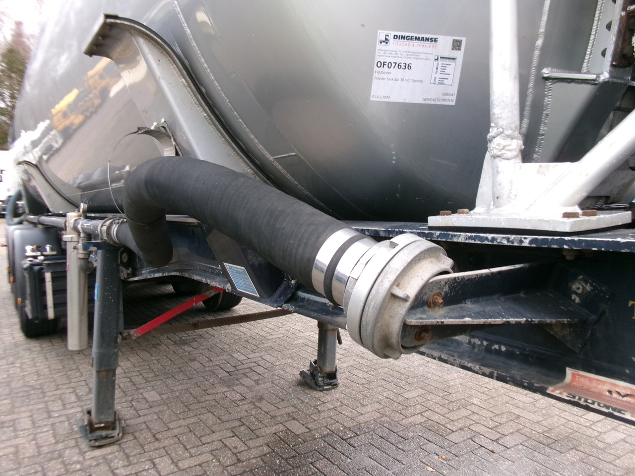 Gjysmë rimorkio me bot për transportimin e miellit Feldbinder Powder tank alu 38 m3 (tipping): foto 8