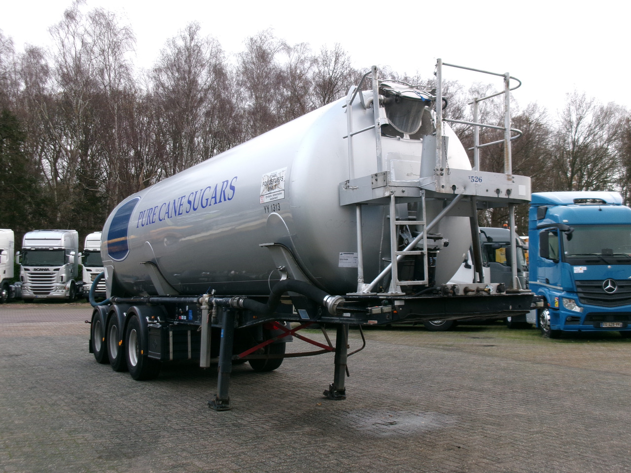 Gjysmë rimorkio me bot për transportimin e miellit Feldbinder Powder tank alu 38 m3 (tipping): foto 2