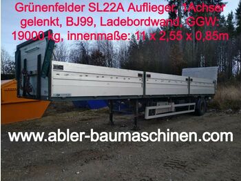 Grünenfelder SL22A Ladebordwand  - Gjysmë rimorkio e hapur/ Platformë