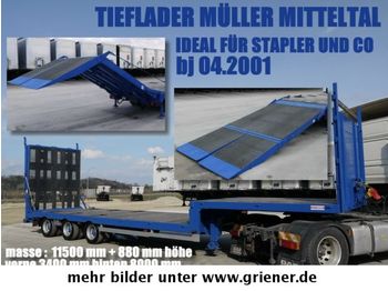 Müller-Mitteltal TS 3 / TIEFLADER HYDRAULISCHE RAMPE STAPLER / !!  - Gjysmë rimorkio e hapur/ Platformë
