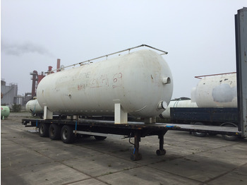 Van Hool Open flatbed trailer Stationary tank 50m3 - Gas, Gaz, LPG, GPL, Propane, Butane ID 1.1 - Gjysmë rimorkio me bot