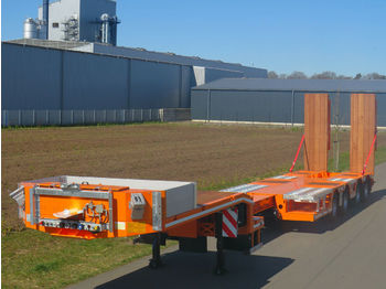 HRD 4 axle Achs semi trailer low loader ext tele  - Gjysmë rimorkio me plan ngarkimi të ulët