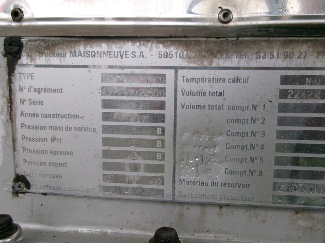 Gjysmë rimorkio me bot për transportimin e kimikateve Maisonneuve Chemical tank inox 22.3 m3 / 1 comp: foto 33