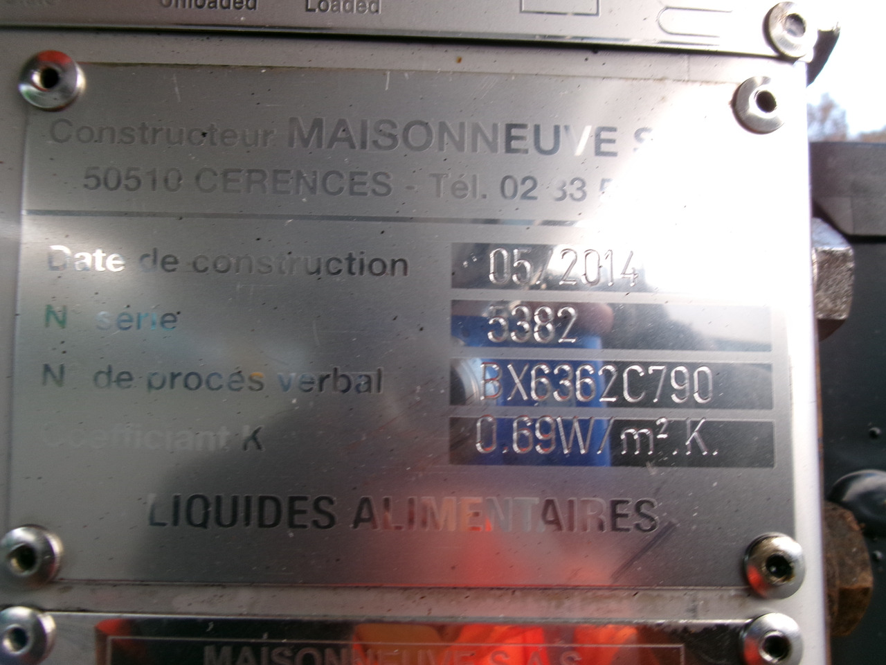 Gjysmë rimorkio me bot për transportimin e ushqimit Maisonneuve Food tank inox 30 m3 / 1 comp: foto 18
