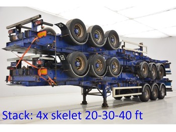 Transportjer kontejnerësh/ Gjysmë rimorkio me karroceri të çmontueshme SDC Stack 4 x skelet 20-30-40 ft: foto 1