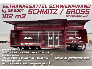 Gjysmë rimorkio pijesh Schmitz Cargobull JUMBO /GETRÄNKE SCHWENKWAND BPW 102 M3 !!!!!!!!!: foto 1