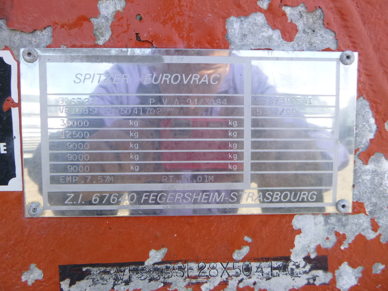 Gjysmë rimorkio silo për transportimin e miellit Spitzer Powder tank alu 39 m3 / 1 comp: foto 13