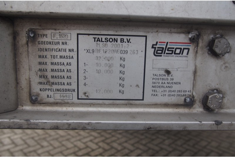 Gjysmë rimorkio me vagonetë të mbyllur Talson Box semi-trailer: foto 10