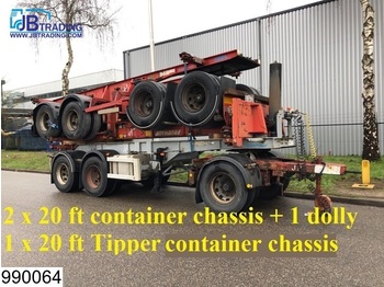ASCA Container 1 x Tipper(2006) , 2 x 20 FT Container chassis + 1 x Dolly, Steel suspension - Transportjer kontejnerësh/ Gjysmë rimorkio me karroceri të çmontueshme