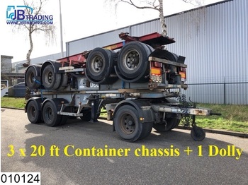ASCA Container 3 x 20 FT Container chassis + 1 x Dolly, Steel suspension - Transportjer kontejnerësh/ Gjysmë rimorkio me karroceri të çmontueshme