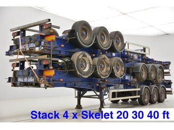 SDC Stack 4 x skelet: 20-30-40 ft - Transportjer kontejnerësh/ Gjysmë rimorkio me karroceri të çmontueshme