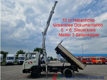 Kamioncine vetëshkarkuese Mercedes-Benz 814 Hiab Kran 10 m Hakenhöhe Meiller 3 S. Kipper: foto 1