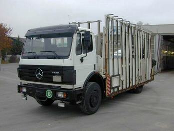 Mercedes-Benz 1420 L Glastransporter mit Kran - Kamion me karroceri të hapur