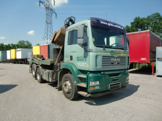 Fadromë ngarkuese, Kamion me vinç MAN TGA 28.410 6x2-2Manual, E3 Absetzer mit Kran: foto 3