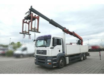 Kamion me karroceri të hapur MAN TG-A 26.360 6x2 Pritsche Heckkran: foto 1