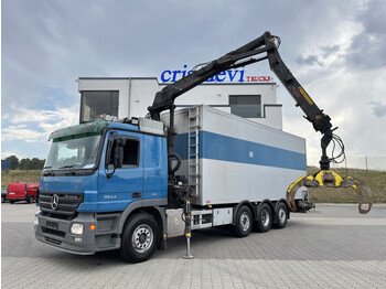 Kamion me karroceri të hapur, Kamion me vinç Mercedes-Benz 3244 8x2  Loglift F115 Z | Förderboden Container: foto 1