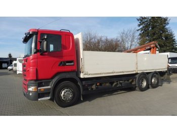 Kamion me karroceri të hapur Scania R420 6x2 Pritsche 7m, Kran Terex Atlas 142.2, Retarder,AHK: foto 1