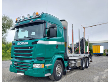 Kamion për transport druri, Kamion me vinç Scania R450 Holz 6x4 Loglift F96S 79: foto 1