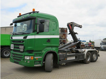 Kamion vetëngarkues Scania R 400 6x2 Abrollkipper Meiller Schub+Knickhaken: foto 1