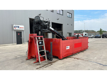 Onbekend CONTAINER WITH CRANE (HIAB CRANE 102 / KNIJPER/ GOOD WORKING CONDITION) - Kontejner roll-off
