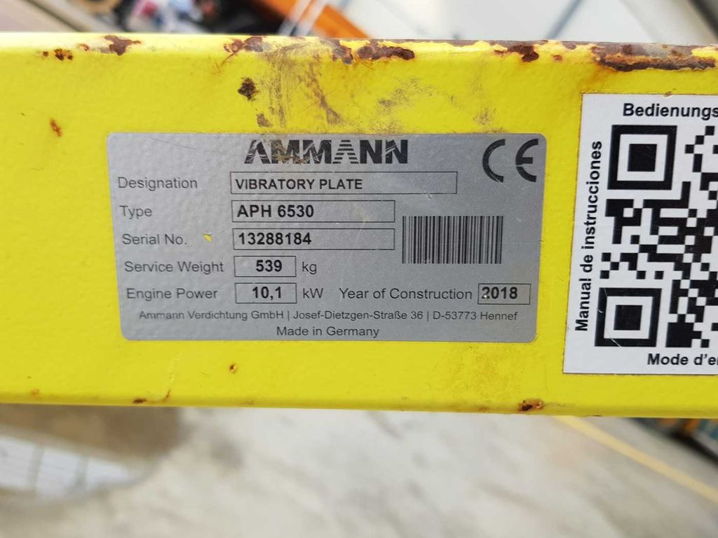 Pllakë vibratori Ammann APH 6530 Rüttelplatte / 539kg / 2018 / Diesel: foto 8