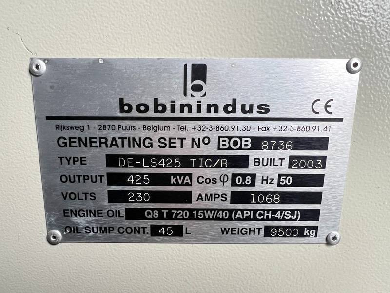 Set gjeneratori Bobinindus DE-LS425 TC/B Excellent Condition / Low Hours / CE: foto 7