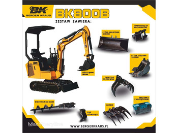 Berger Kraus Mini Excavator BK800B with FULL equipment - Miniekskavator