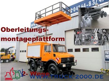 UNIMOG 424 4x4 Zweiwege Hubarbeitsbühne Strom/Oberleitg - Platformë ajrore
