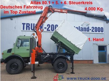 Mjet bujqësor/ Special, Kamion me vinç Unimog U1450 4x4 Atlas 80.1 Kran 5.&6. Steuerkreis 1.Hd: foto 1