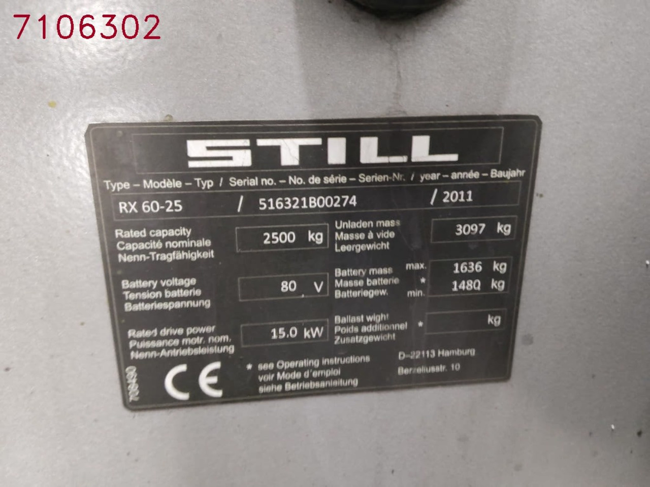 Pirun elektrik STILL RX60-25: foto 5