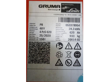Bateria GRUMA 48 Volt 4 PzS 620 Ah: foto 5