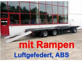 Meusburger 3 Achs Abstetzmuldenanhänger mit Rampen - Rimorkio me plan ngarkimi të ulët