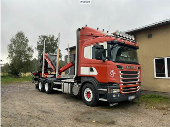 Scania R560 Timber Truck with trailer and crane - Kamion për transport druri: foto 1