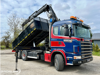 Kamion vetëshkarkues, Kamion me vinç 2002 SCANIA R114 6X2*4 Tipper+HIAB 166-e5 crane: foto 2