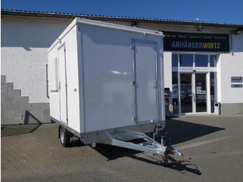 Rimorkio shpërndarëse Mobiles Büro 310x220x220cm Tür + 3 Fenster + WC Raum (M) 1200kg: foto 2
