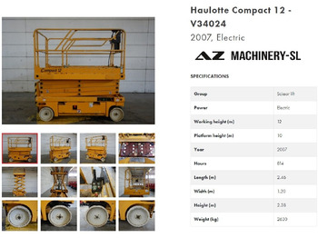 Ngritës gërshërë HAULOTTE Compact 12