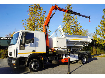 Kamion me karroceri të hapur, Kamion me vinç IVECO Eurocargo 120E18 Crane Palfinger / 3-way tipper / sleeper cab: foto 2