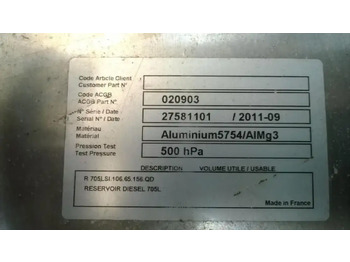 Sistemi i karburantit për Kamioncine i ri Diversen DIV. Brandstoftank 705 liter: foto 2 Sistemi i karburantit për Kamioncine i ri Diversen DIV. Brandstoftank 705 liter: foto 2