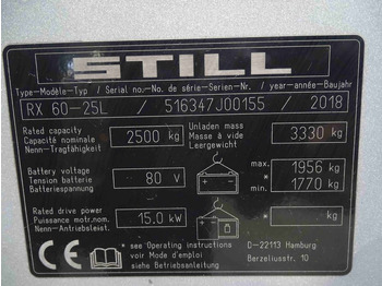 Pirun elektrik STILL RX60-25L: foto 5
