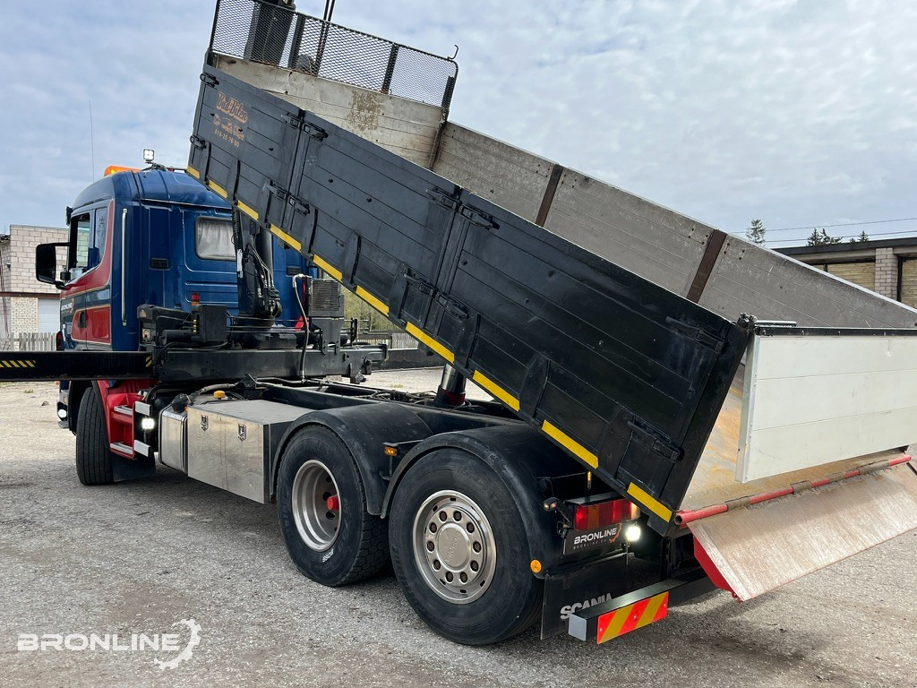 Kamion vetëshkarkues, Kamion me vinç 2002 SCANIA R114 6X2*4 Tipper+HIAB 166-e5 crane: foto 8