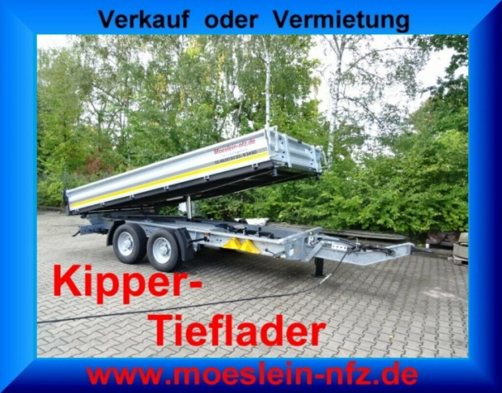 Möslein 13 t Tandem 3- Seitenkipper Tieflader-- Neufahr - Rimorkio vetëshkarkuese: foto 1 Möslein 13 t Tandem 3- Seitenkipper Tieflader-- Neufahr - Rimorkio vetëshkarkuese: foto 1