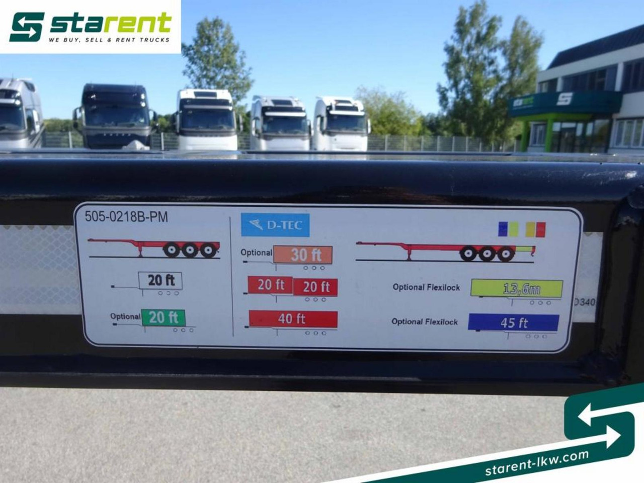 Transportjer kontejnerësh/ Rimorkio me karroceri të çmontueshme i ri D-TEC Portmaster 1x20 / 2x20 / 1x30 / 1x40 / 1x45: foto 20
