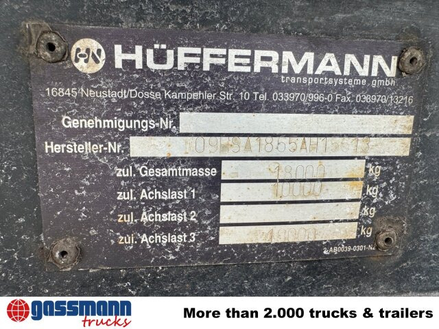 Hüffermann HSA 18.65 Schlittenabroller - Rimorkio roll-off/ Skip loader: foto 5 Hüffermann HSA 18.65 Schlittenabroller - Rimorkio roll-off/ Skip loader: foto 5