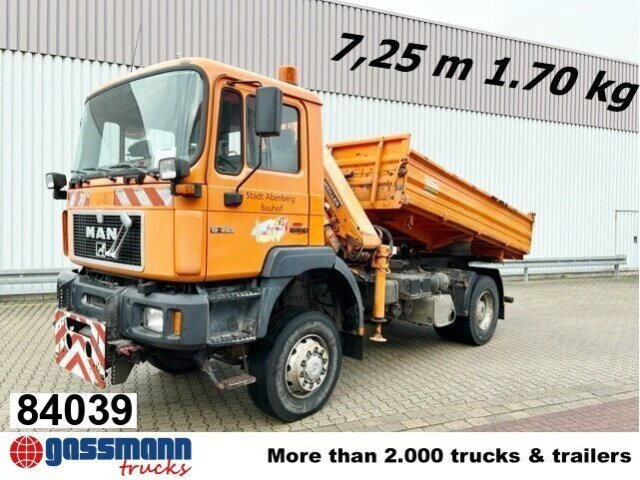 MAN 19.293 4x4 BL mit Kran Meiller MK77RS2 - Kamion vetëshkarkues, Kamion me vinç: foto 1 MAN 19.293 4x4 BL mit Kran Meiller MK77RS2 - Kamion vetëshkarkues, Kamion me vinç: foto 1