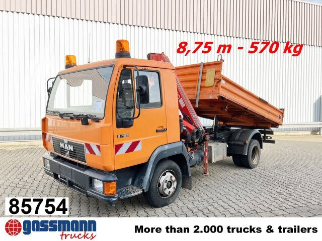 MAN 8.163 4x2 BB mit Kran Fassi F60A.23 - Kamion vetëshkarkues, Kamion me vinç: foto 1 MAN 8.163 4x2 BB mit Kran Fassi F60A.23 - Kamion vetëshkarkues, Kamion me vinç: foto 1