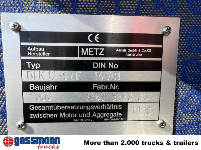 MAN LE 15.255 4x2 LLC Doka, Metz DLA-K 12/9 - Zjarrfikëse: foto 4 MAN LE 15.255 4x2 LLC Doka, Metz DLA-K 12/9 - Zjarrfikëse: foto 4