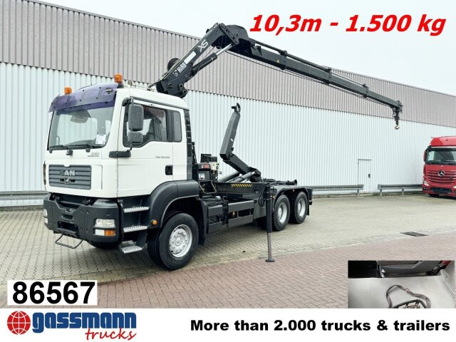MAN TGA 33.350 6X4 BB mit Kran Hiab 166 E-3 HiDuo, - Kamion vetëngarkues, Kamion me vinç: foto 1 MAN TGA 33.350 6X4 BB mit Kran Hiab 166 E-3 HiDuo, - Kamion vetëngarkues, Kamion me vinç: foto 1