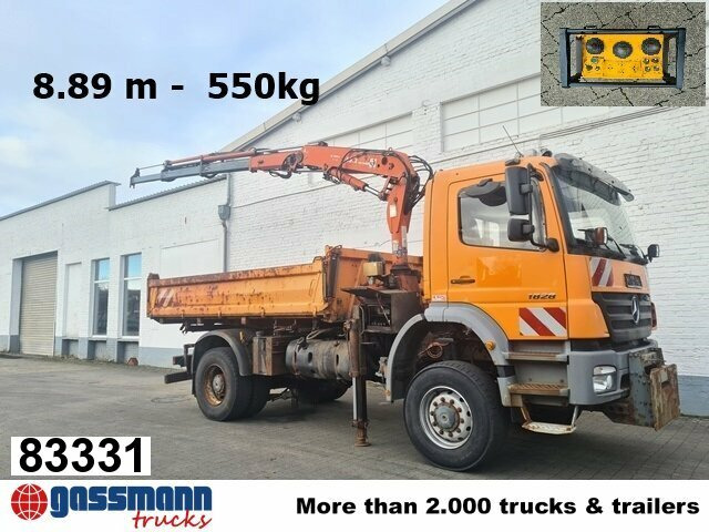 Mercedes-Benz Axor 1828 AK 4x4, Winterdienstausstattung, Kran - Kamion vetëshkarkues, Kamion me vinç: foto 1 Mercedes-Benz Axor 1828 AK 4x4, Winterdienstausstattung, Kran - Kamion vetëshkarkues, Kamion me vinç: foto 1